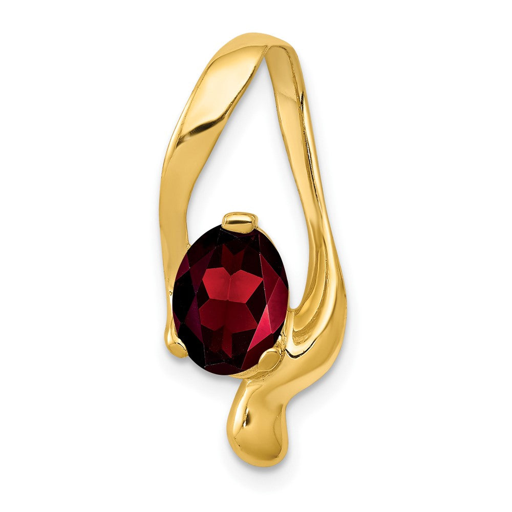 14k 8x6mm Oval Garnet Slide (1.05 grams)