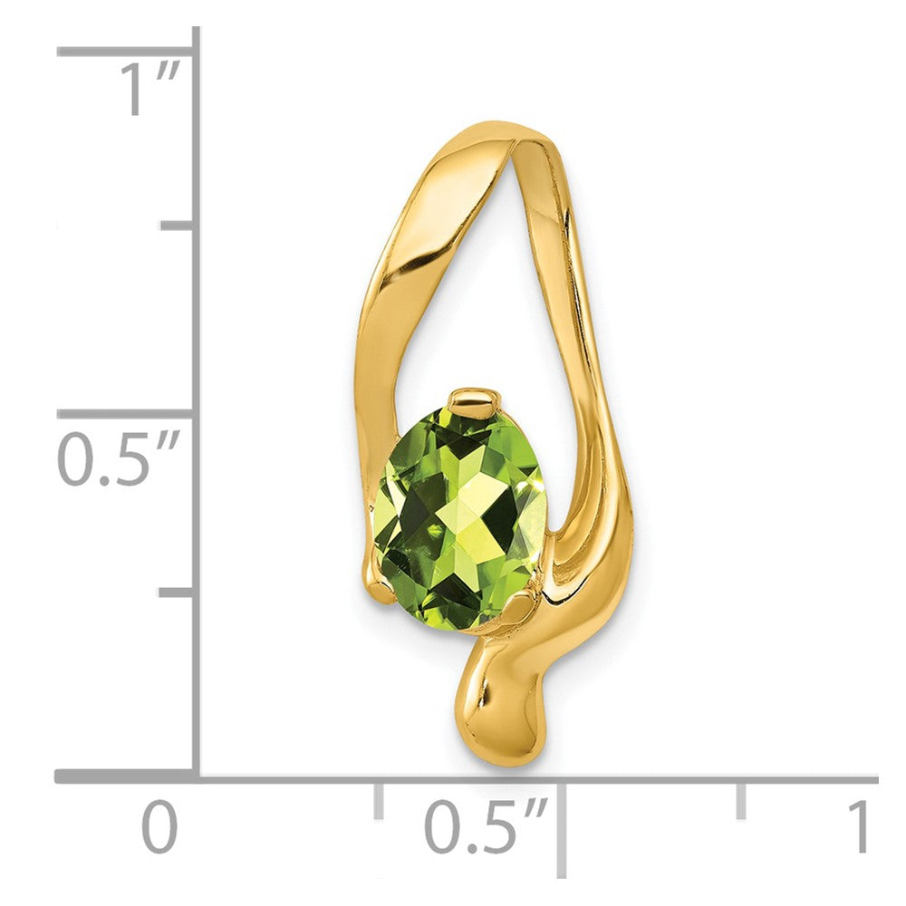 14k 8x6mm Oval Peridot Slide (1.05 grams)