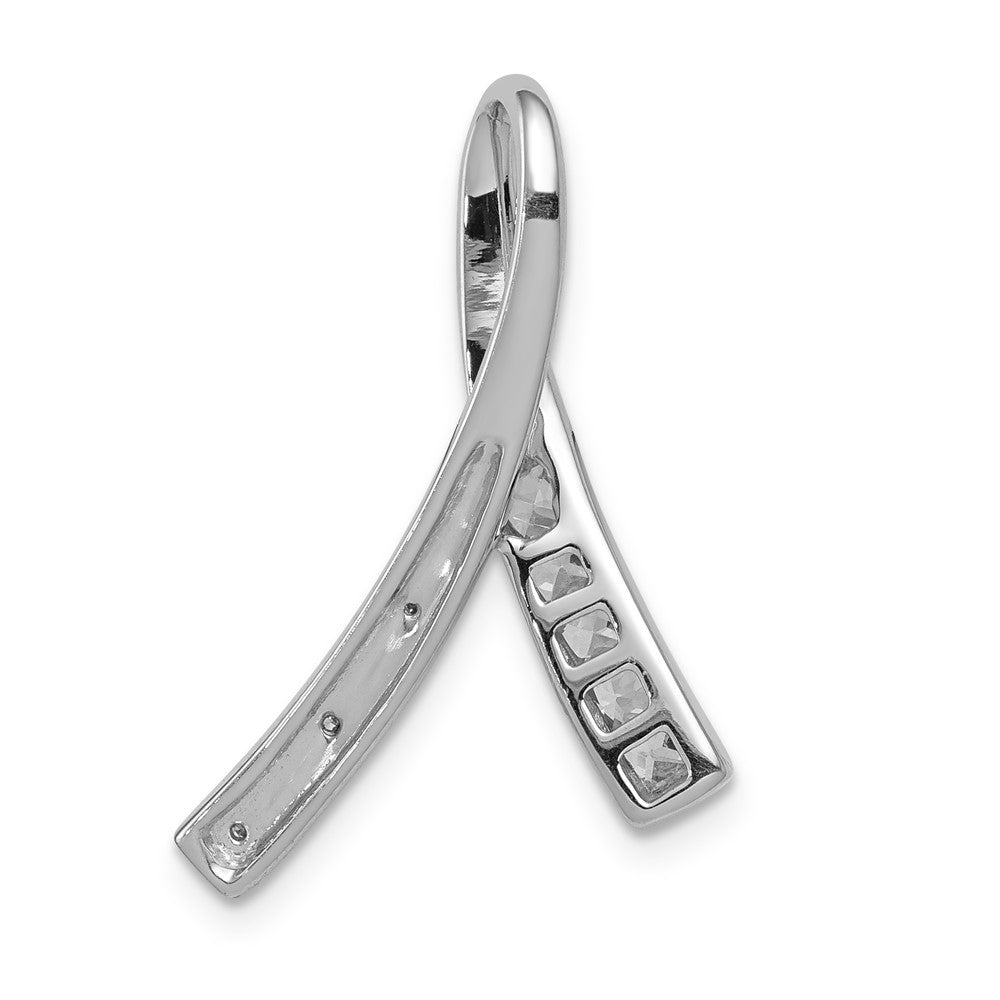 14k White Gold Diamond and Pink Sapphire Pendant (1.75 grams)