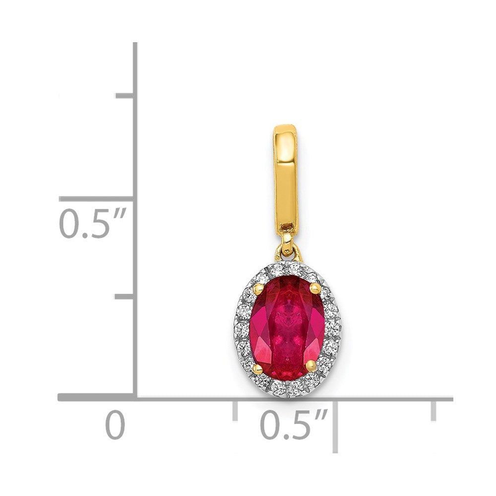 14k Diamond and .99 Ruby Halo Pendant (0.75 grams)