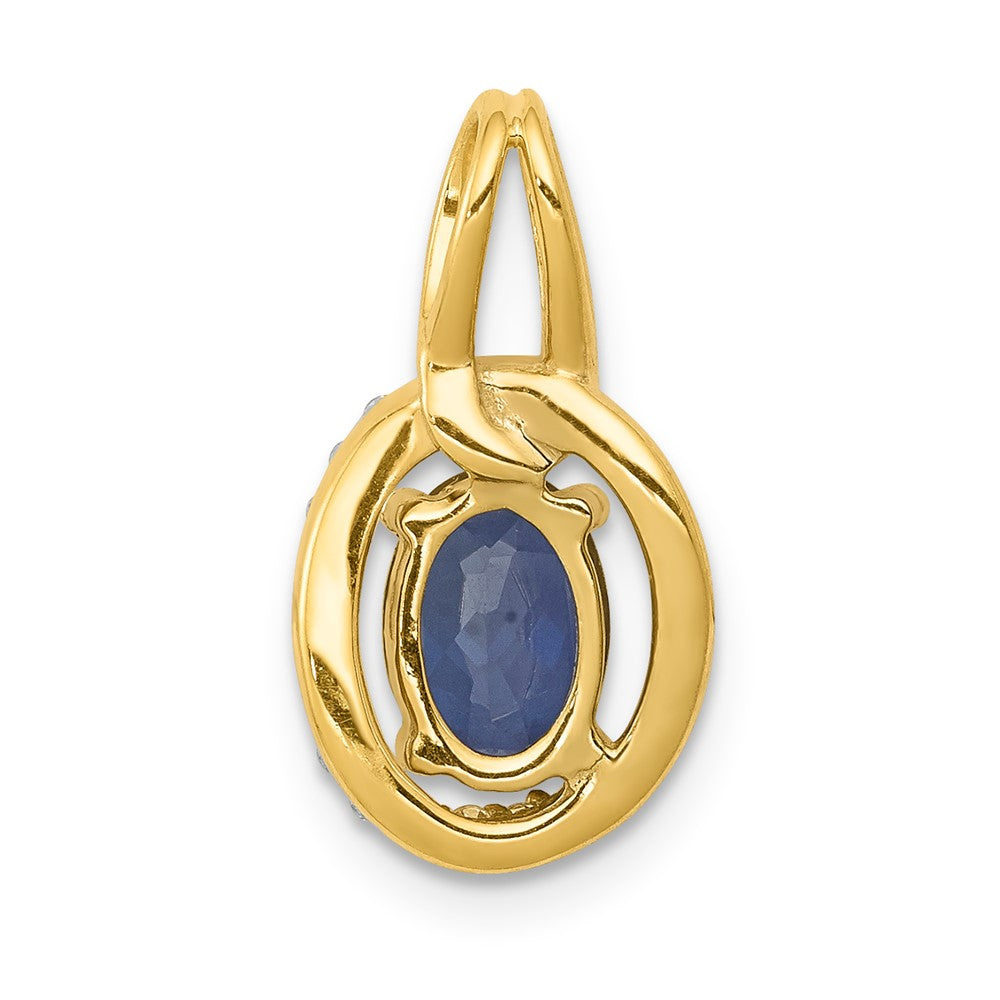 14k Diamond and .85 Sapphire Halo Pendant (1.2 grams)