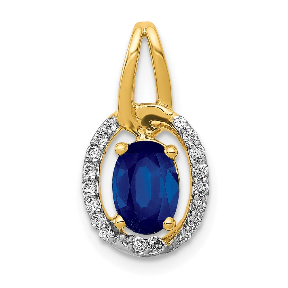 14k Diamond and .85 Sapphire Halo Pendant (1.2 grams)