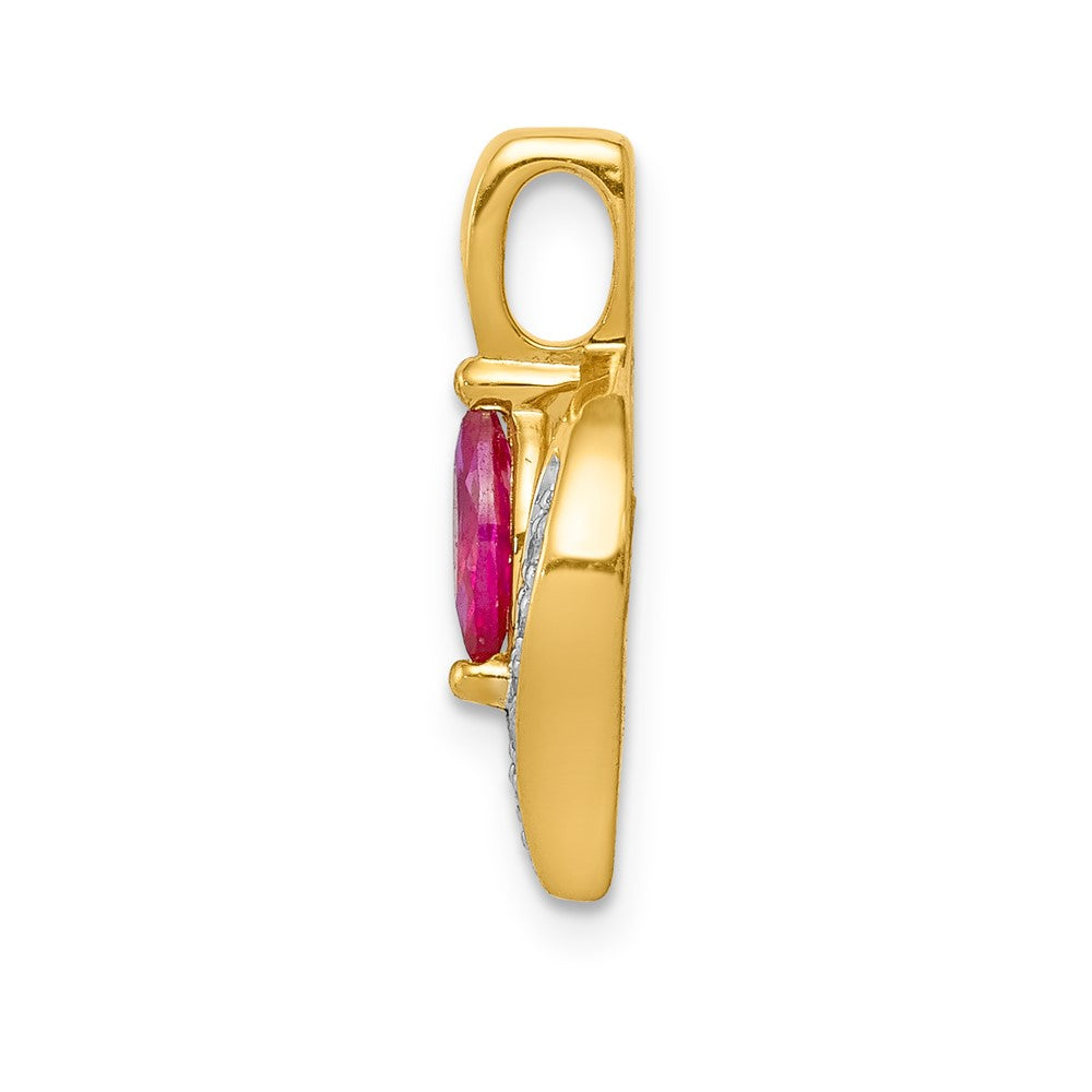 14k Diamond and Marquise .25 Ruby Pendant (1.25 grams)