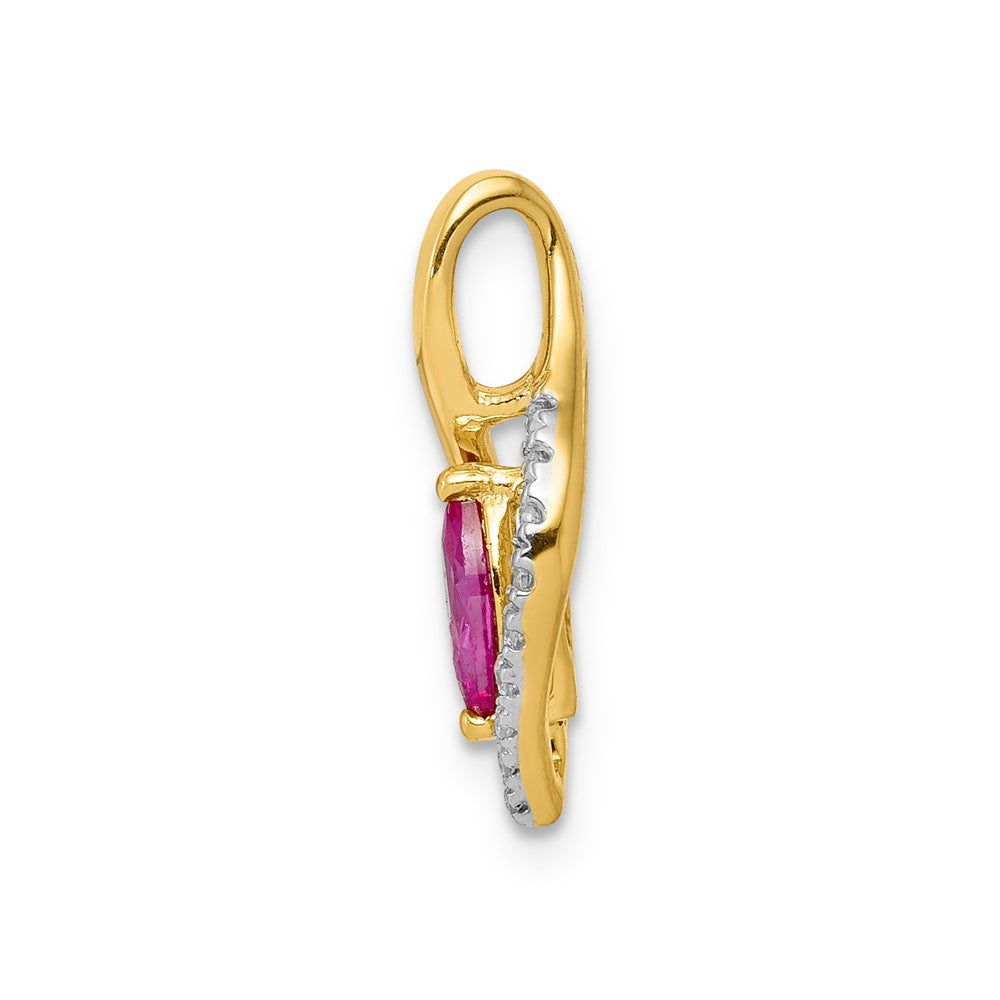 14k Diamond and Marquise .32 Ruby Pendant (0.8 grams)