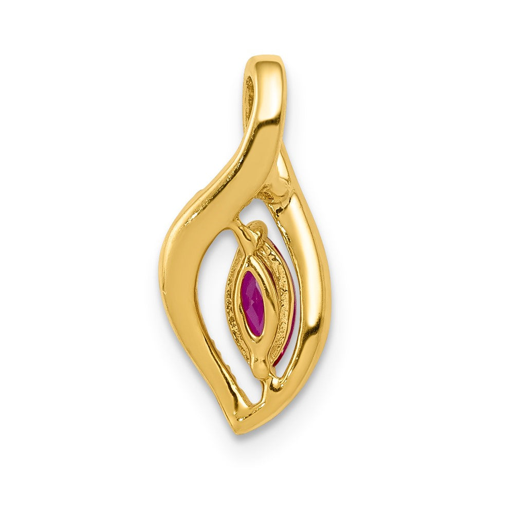 14k Diamond and Marquise .32 Ruby Pendant (0.8 grams)
