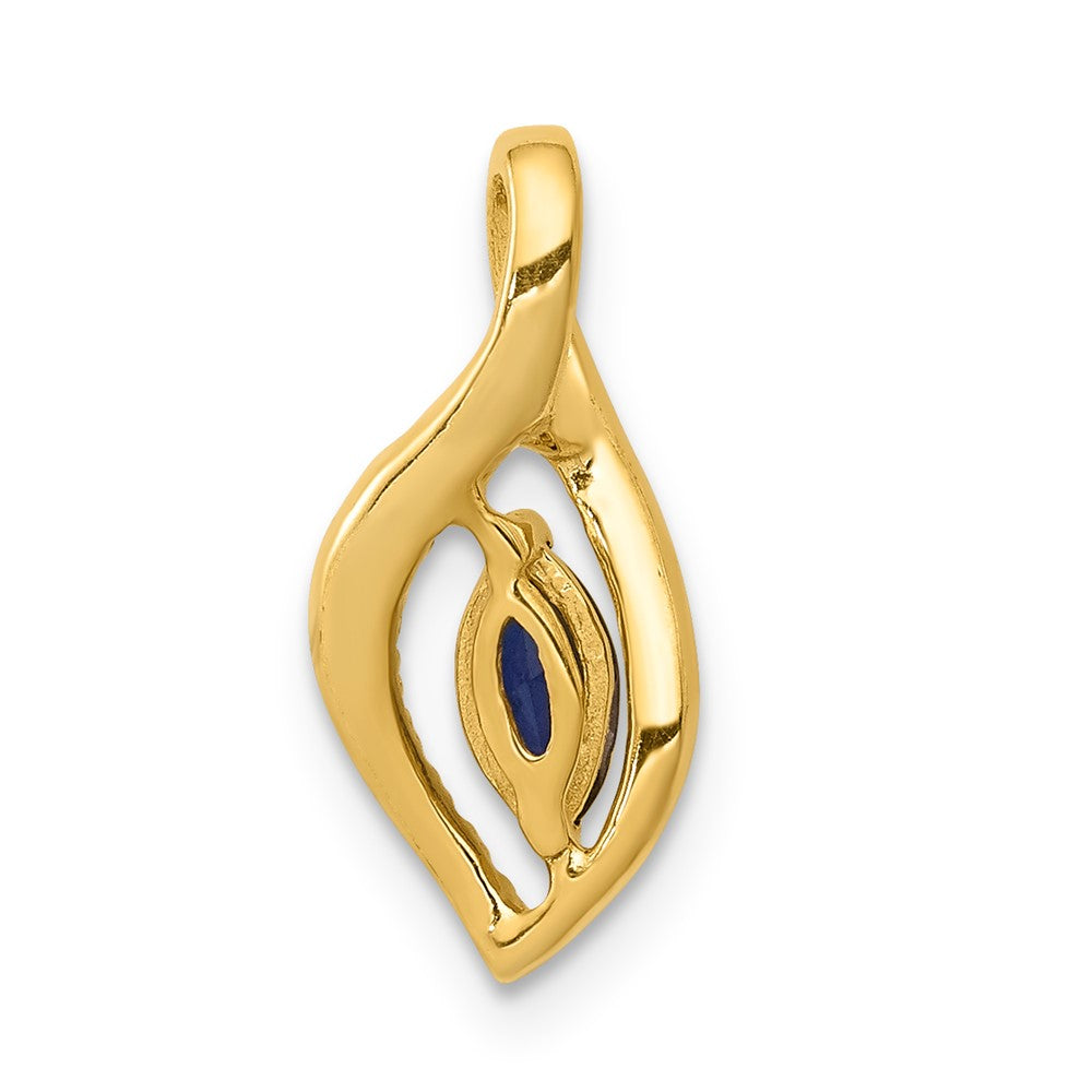 14k Diamond and Marquise .37 Sapphire Pendant (0.8 grams)
