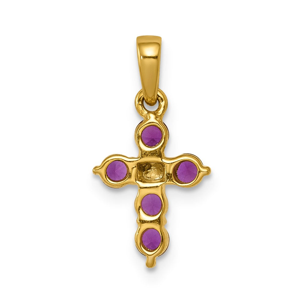 14k .30 Ruby and Diamond Cross Pendant (0.85 grams)