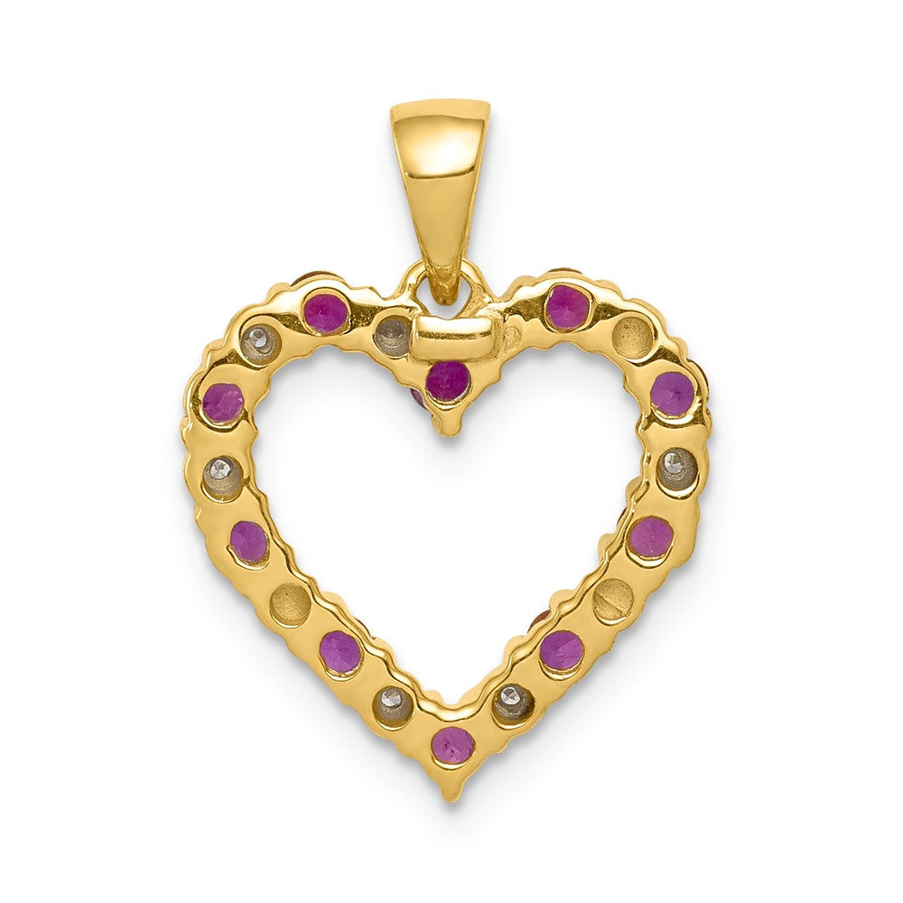 14k Diamond and .35 Ruby Heart Pendant (1.5 grams)