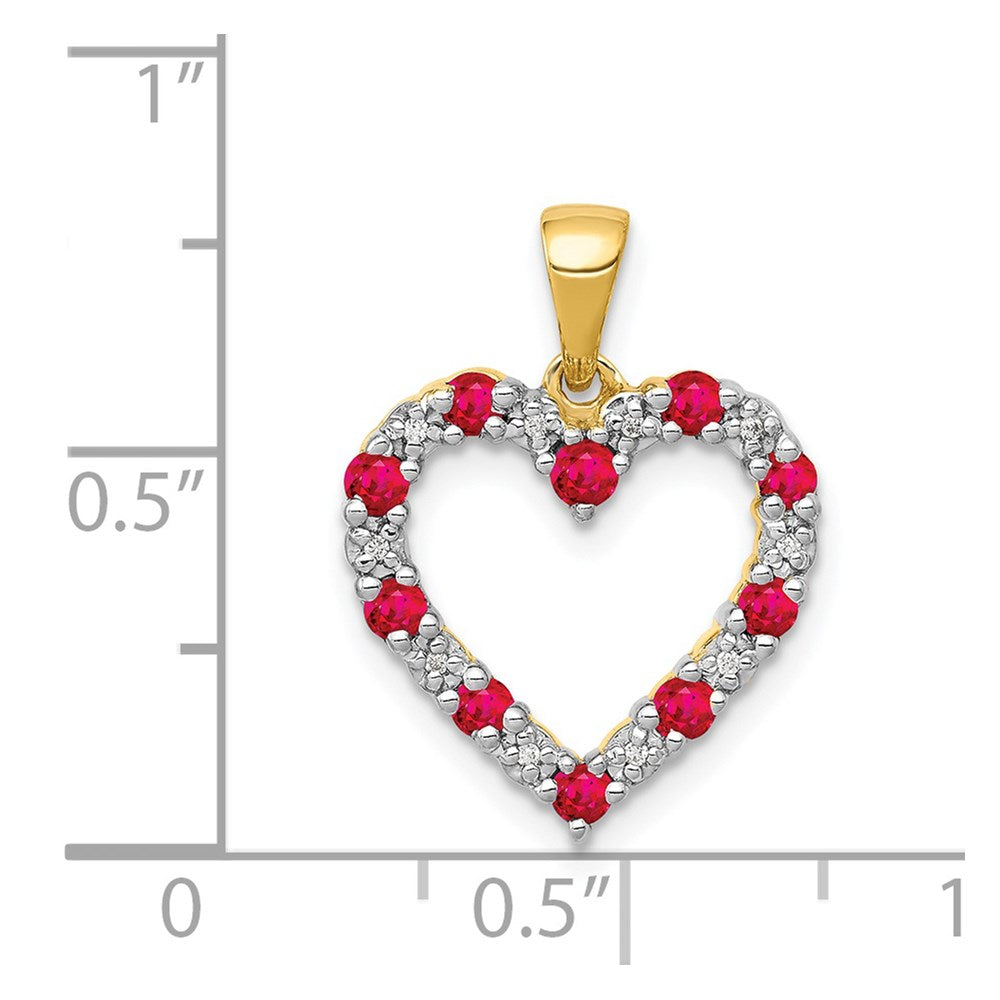 14k Diamond and .35 Ruby Heart Pendant (1.5 grams)
