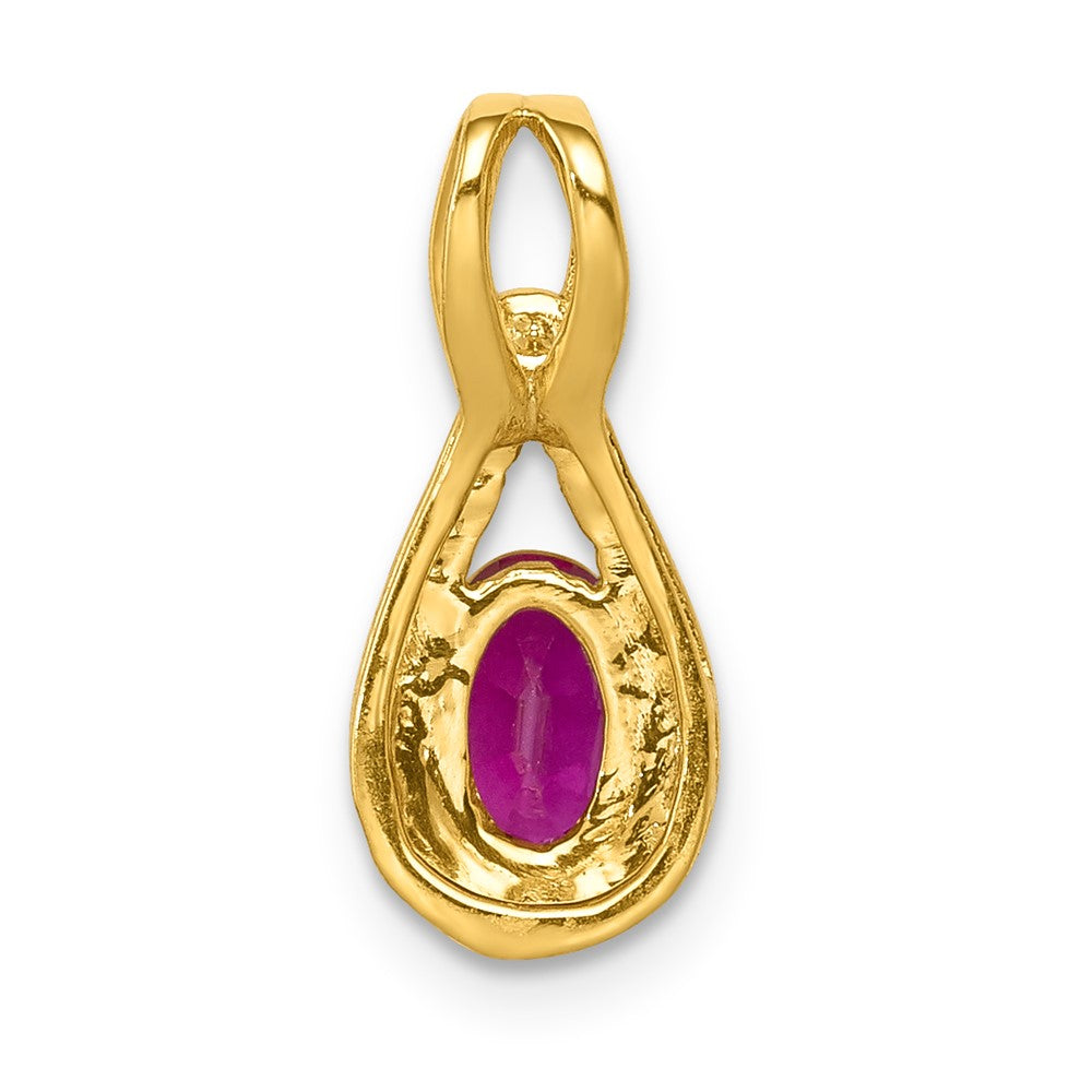 14k Diamond and Oval .50 Ruby Pendant (0.85 grams)