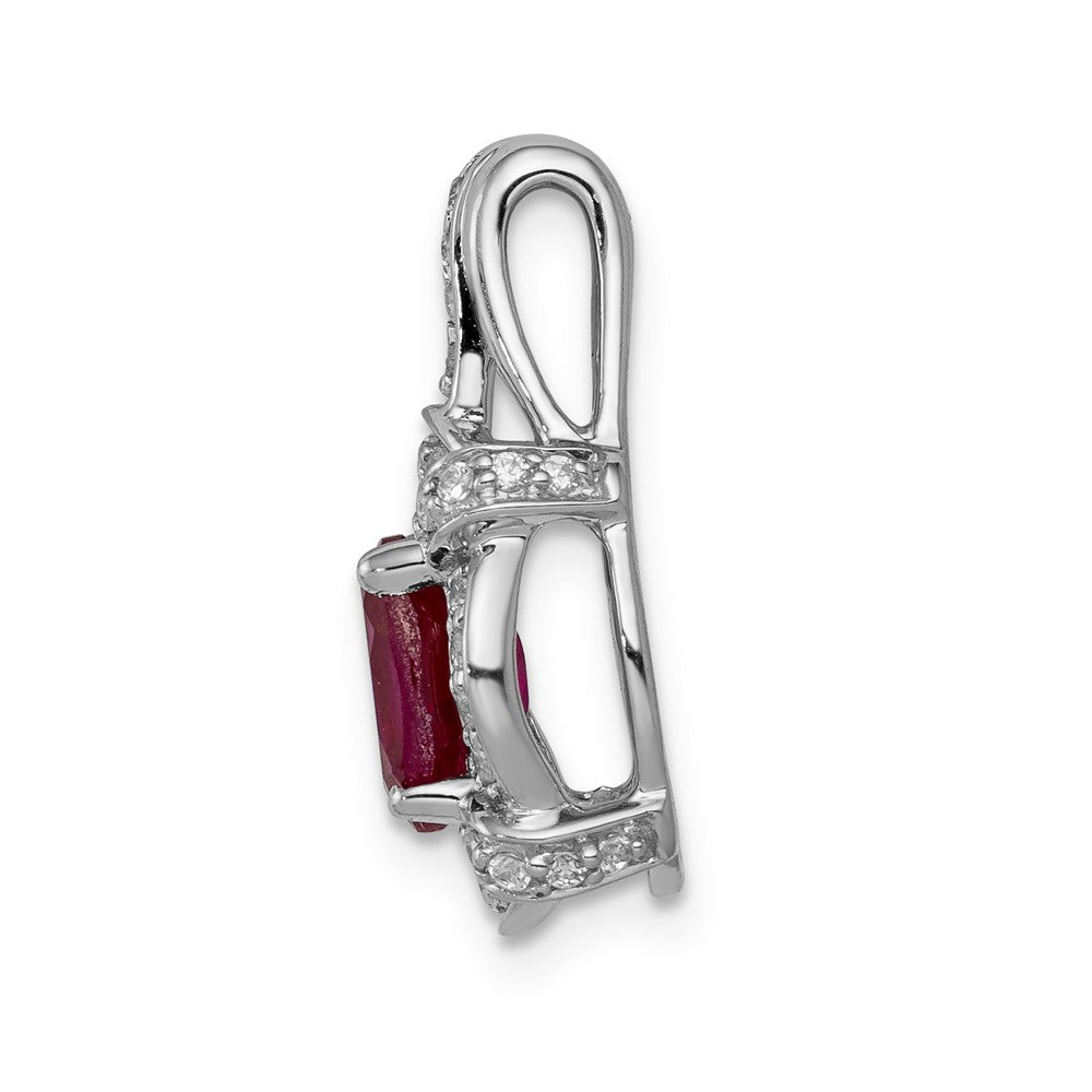 14k White Gold 1/5ct. Diamond and 1.10 Ruby Pendant (1.9 grams)