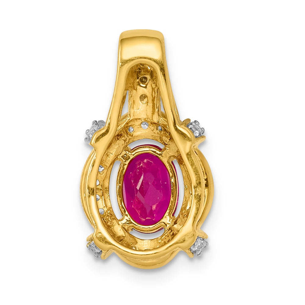 14k 1/5ct. Diamond and 1.10 Ruby Pendant (1.9 grams)