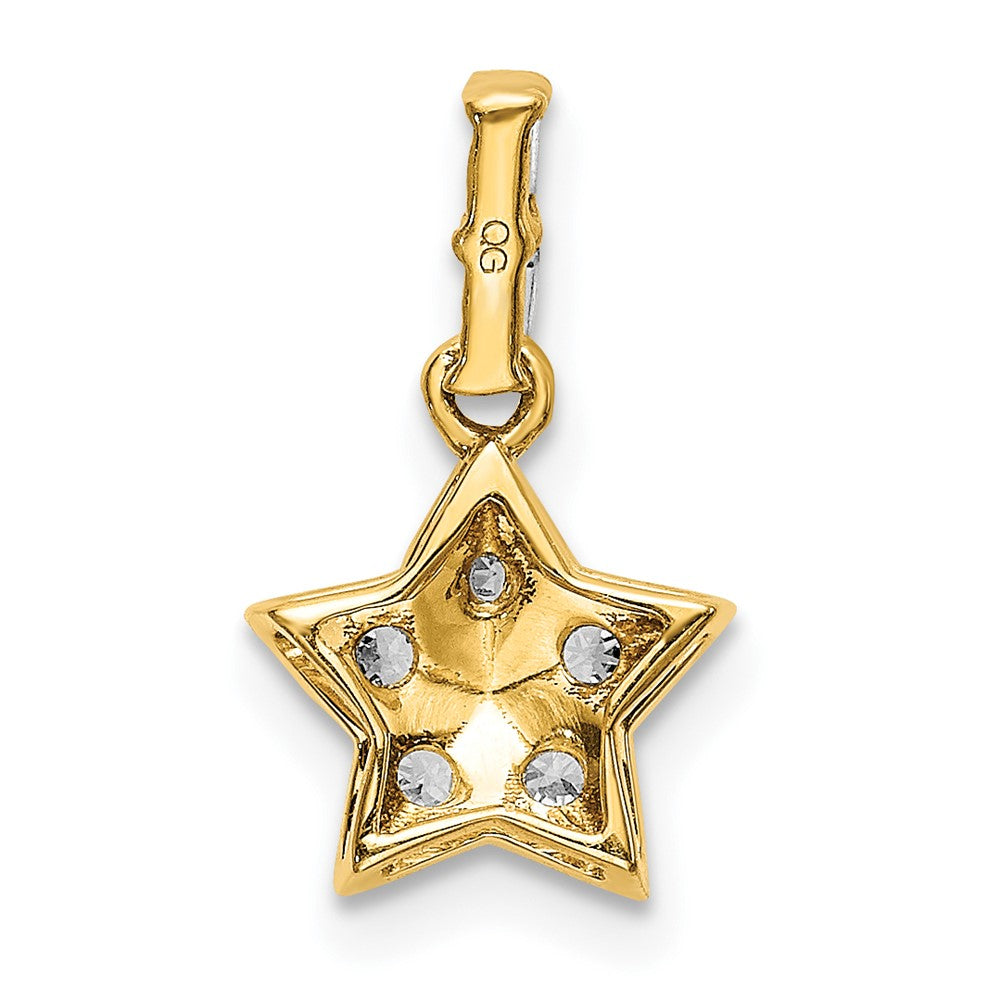 14k Diamond and Yellow Sapphire Star Pendant (0.65 grams)