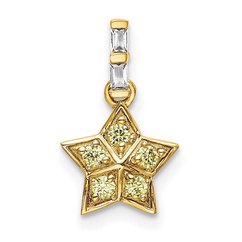 14k Diamond and Yellow Sapphire Star Pendant (0.65 grams)