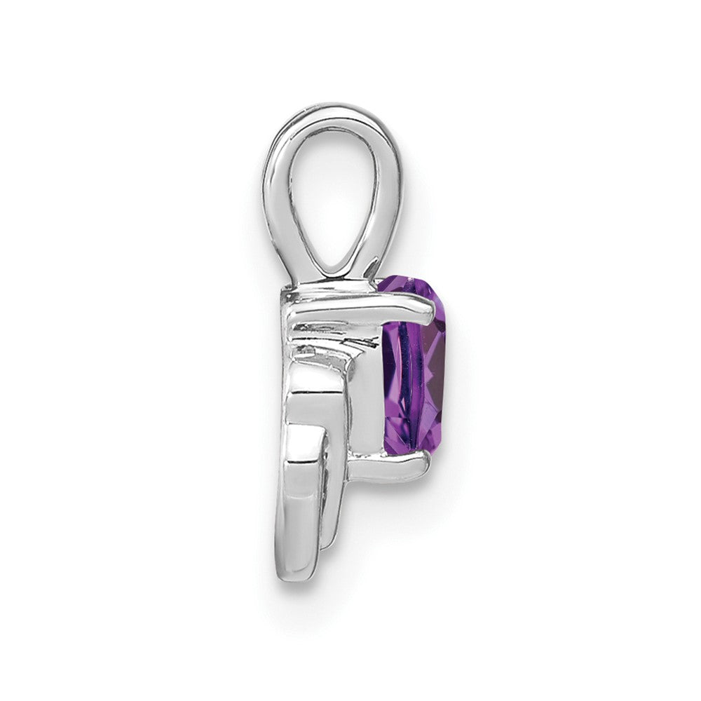 14k White Gold Amethyst and Diamond Pendant (0.7 grams)