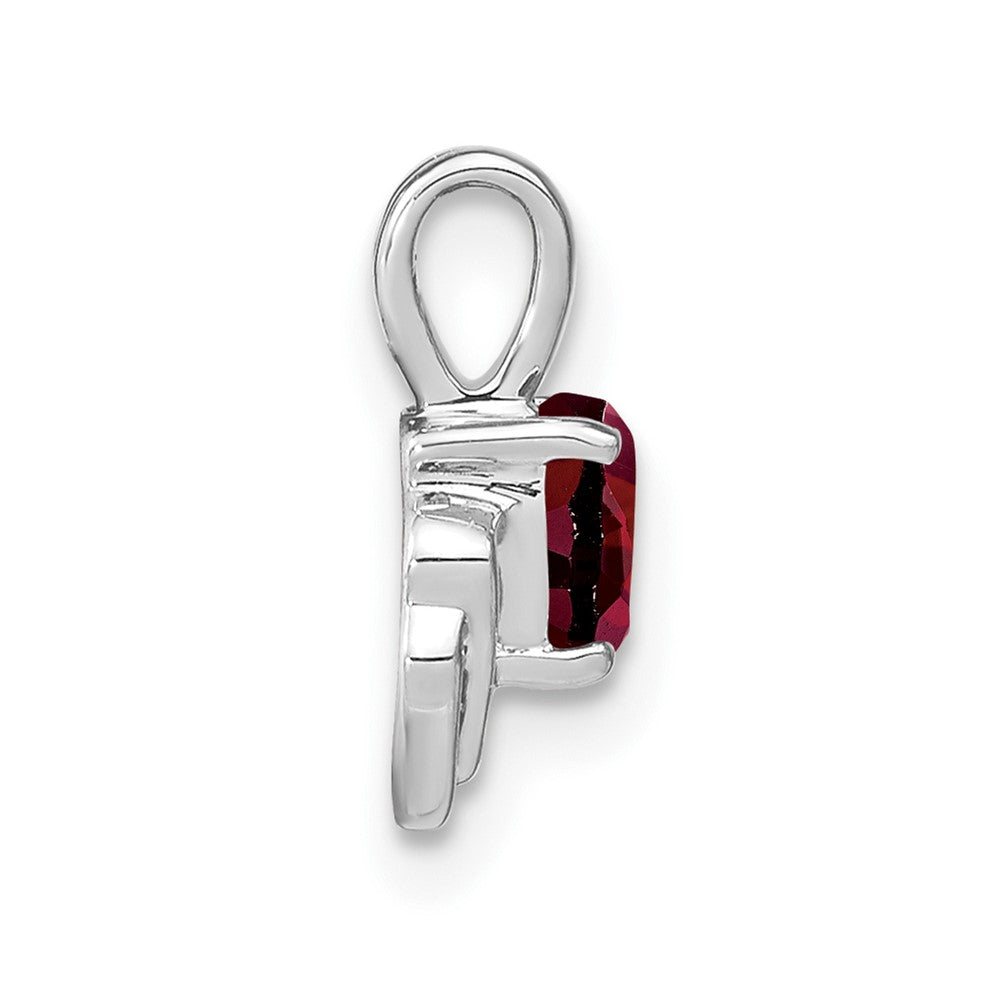 14k White Gold Garnet and Diamond Pendant (0.7 grams)
