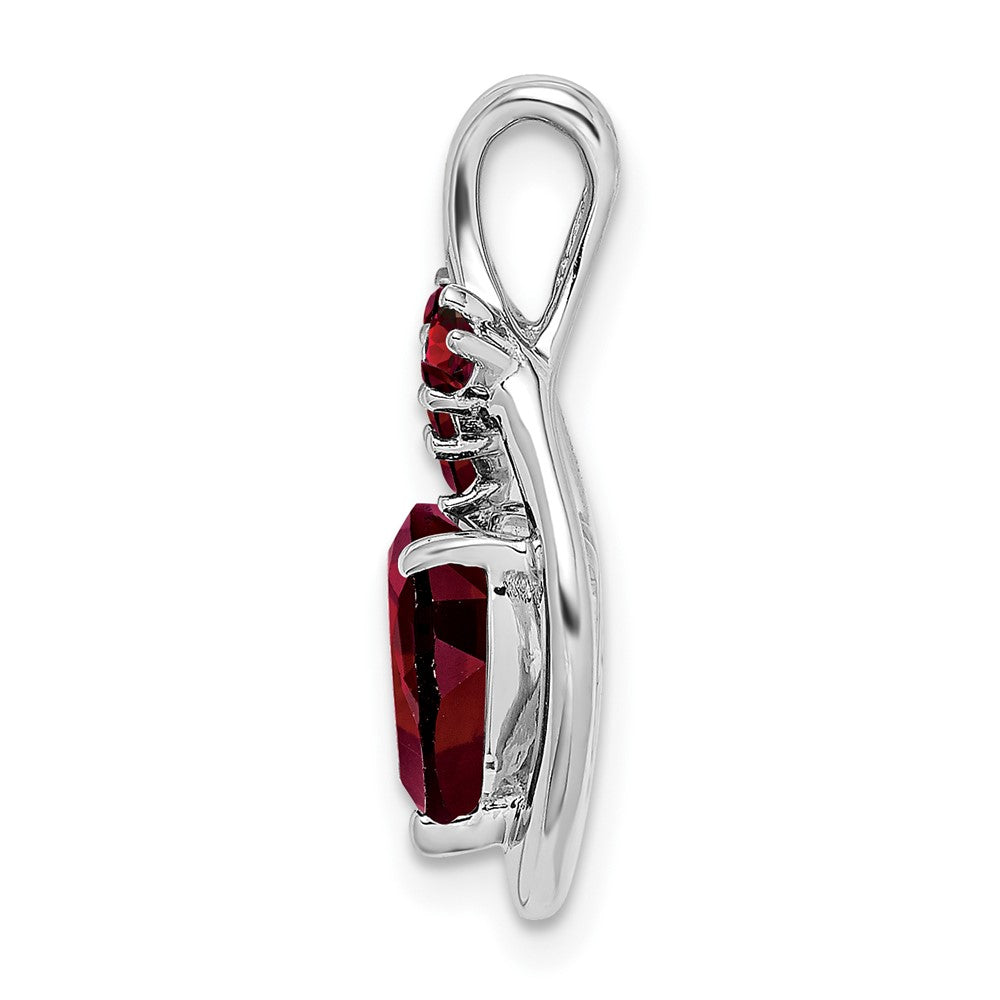 14k White Gold Garnet Heart Pendant (2.6 grams)