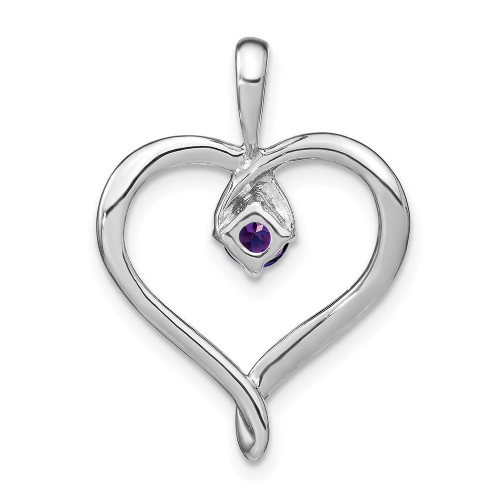 14k White Gold Amethyst Heart Pendant (2.2 grams)