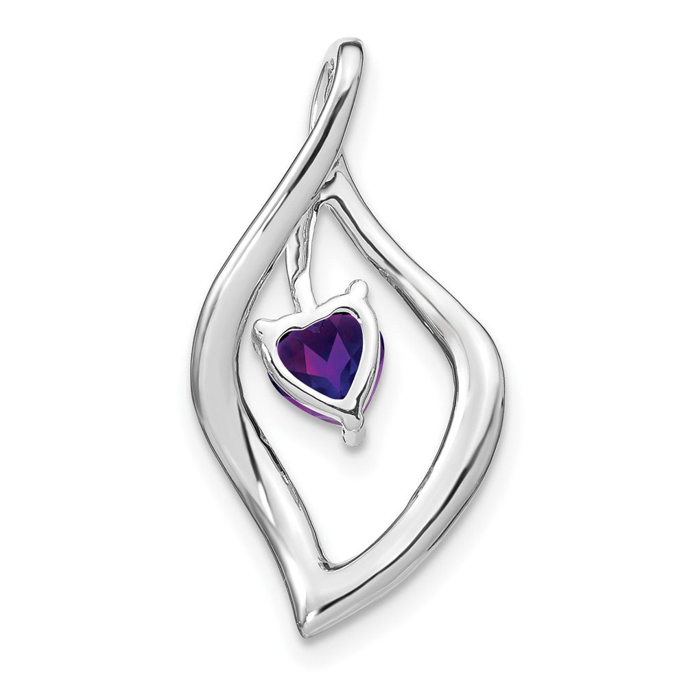 14k White Gold Amethyst and Diamond Pendant (1.6 grams)