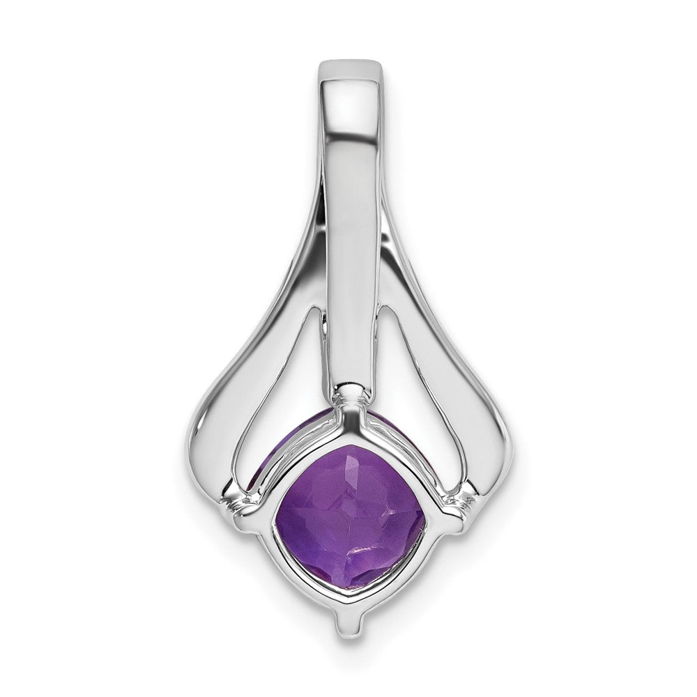 14k White Gold Amethyst and Diamond Pendant (1.9 grams)