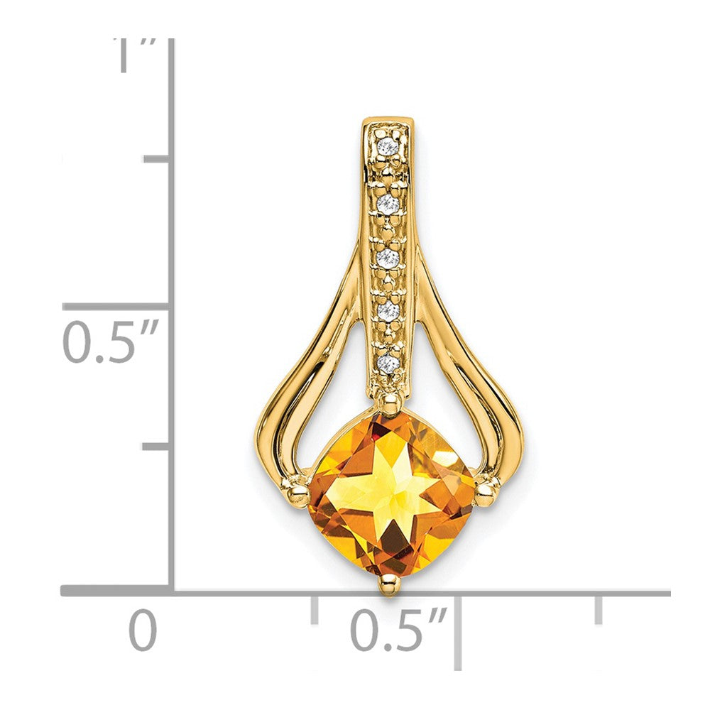14k Citrine and Diamond Pendant (1.9 grams)