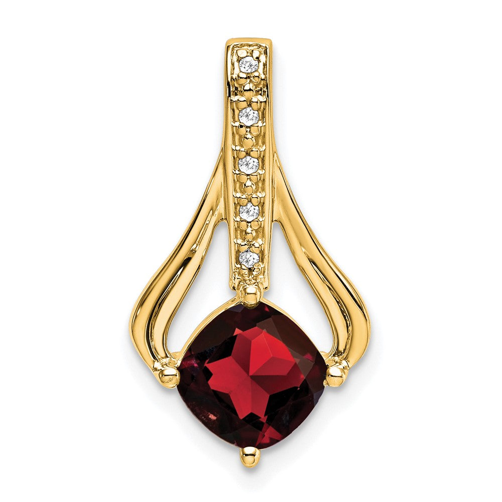 14k Garnet and Diamond Pendant (1.9 grams)