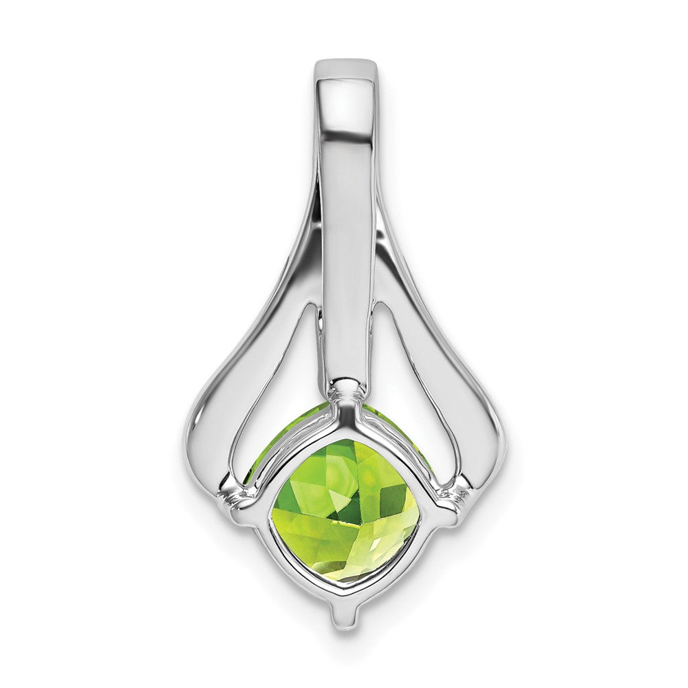 14k White Gold Peridot and Diamond Pendant (1.9 grams)