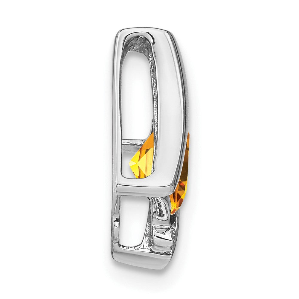 14k White Gold Citrine and Diamond Pendant (1.2 grams)