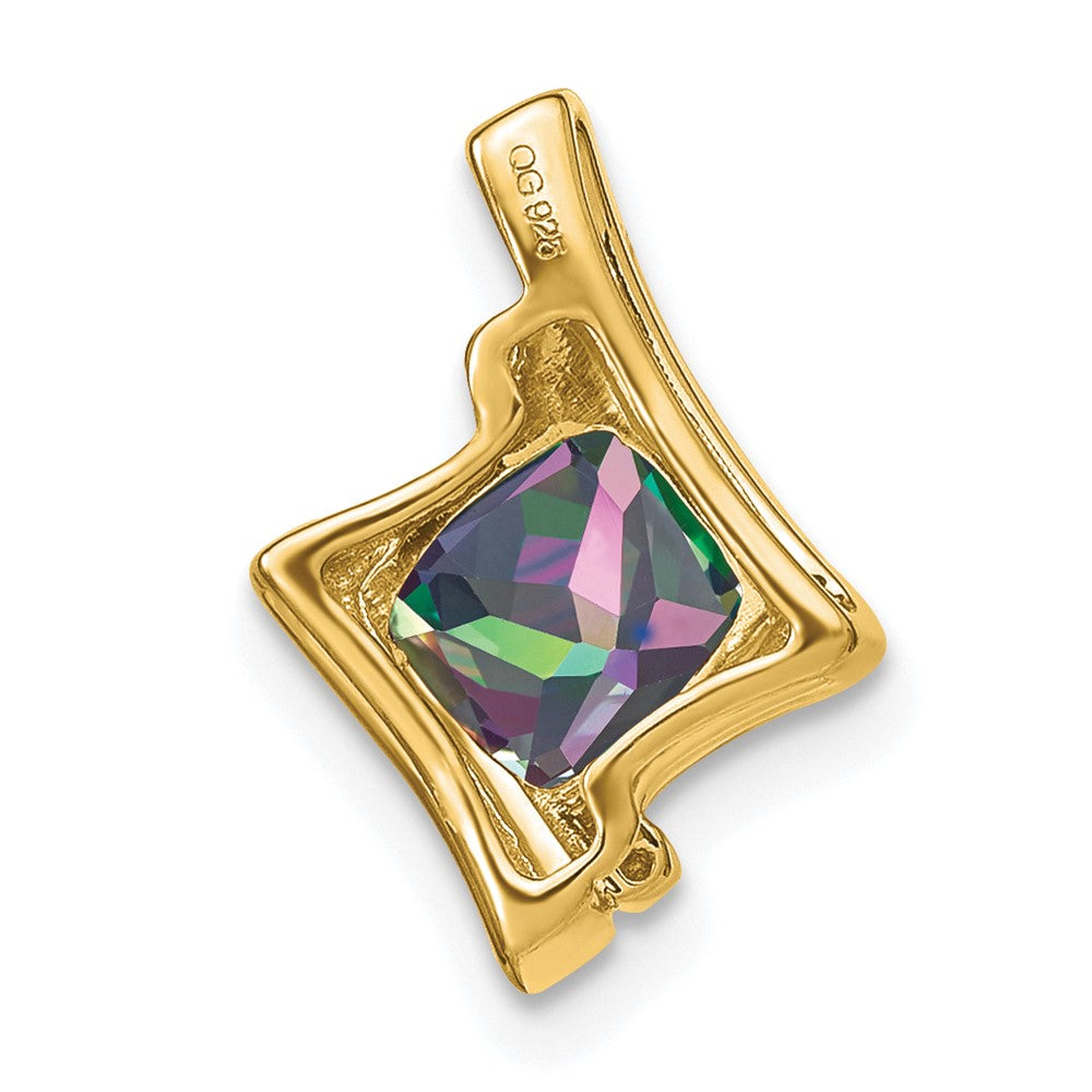 14k Mystic Fire Topaz and Diamond Pendant (1.2 grams)