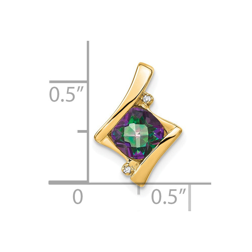 14k Mystic Fire Topaz and Diamond Pendant (1.2 grams)