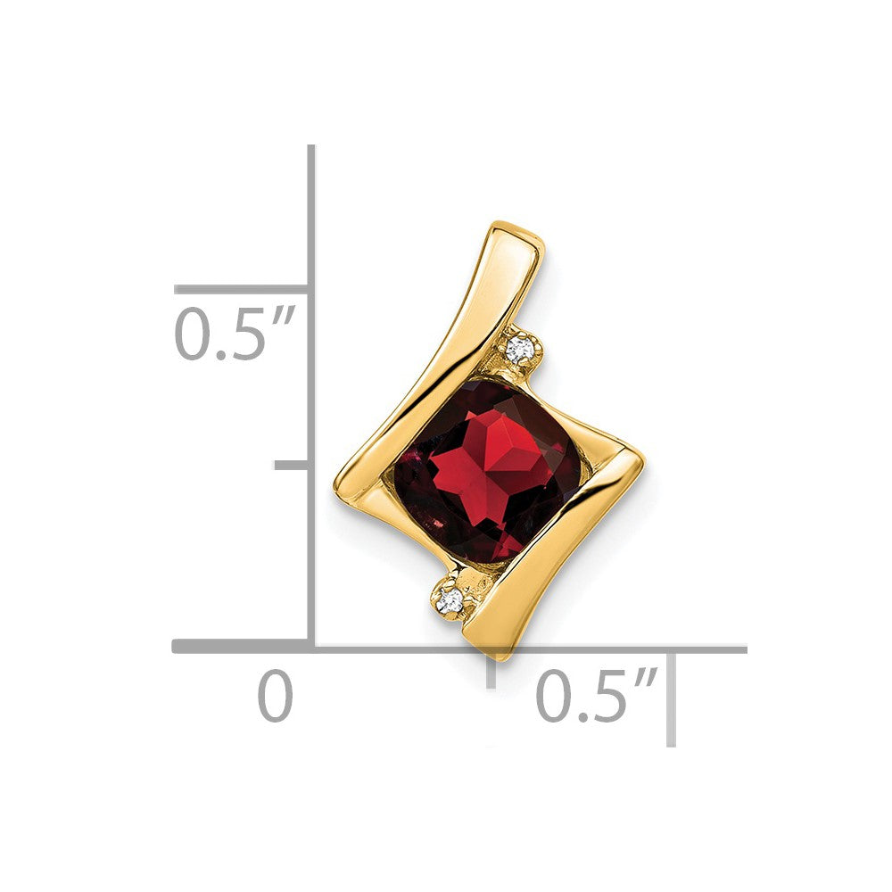 14k Garnet and Diamond Pendant (1.2 grams)