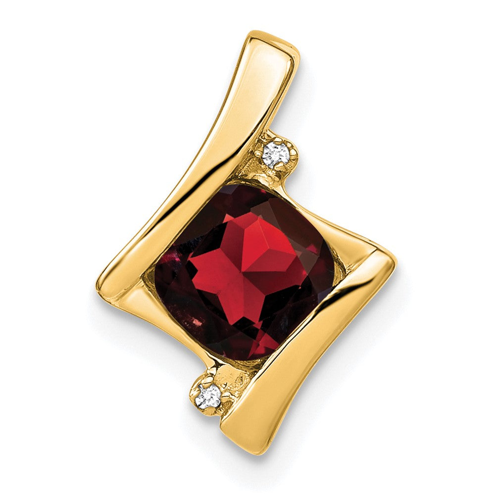 14k Garnet and Diamond Pendant (1.2 grams)