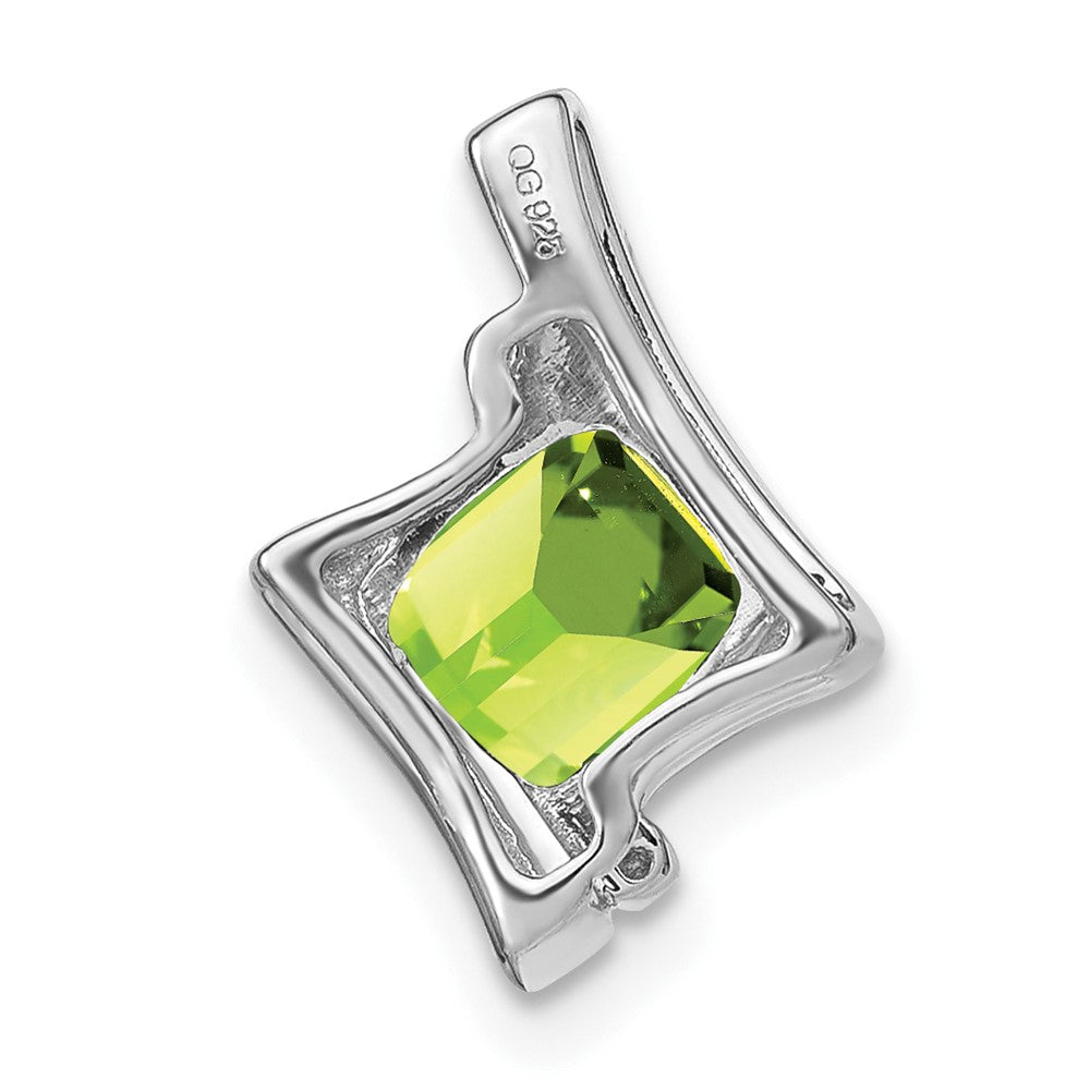 14k White Gold Peridot and Diamond Pendant (1.2 grams)