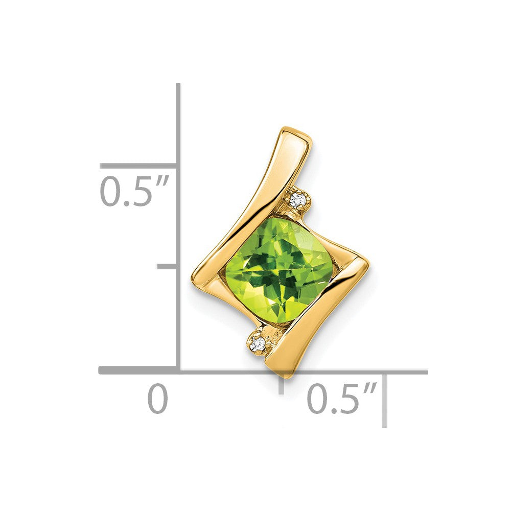 14k Peridot and Diamond Pendant (1.2 grams)