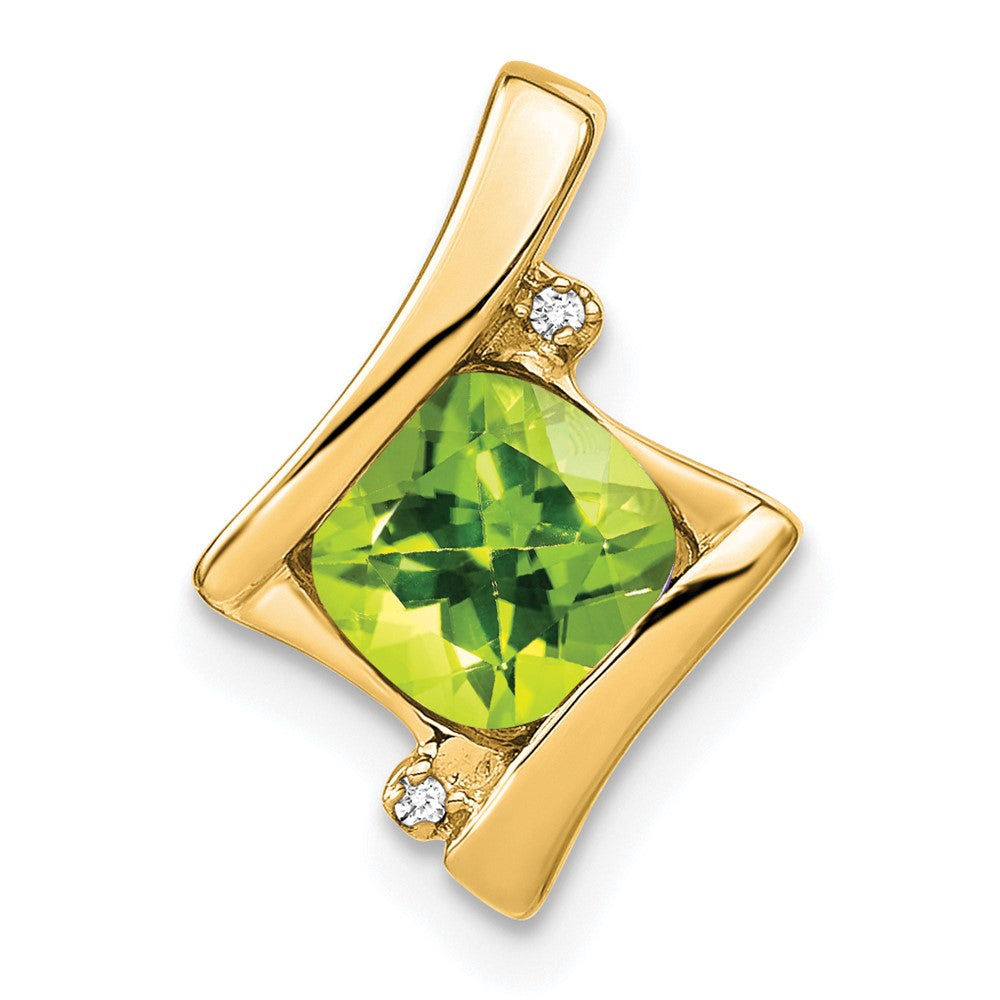 14k Peridot and Diamond Pendant (1.2 grams)