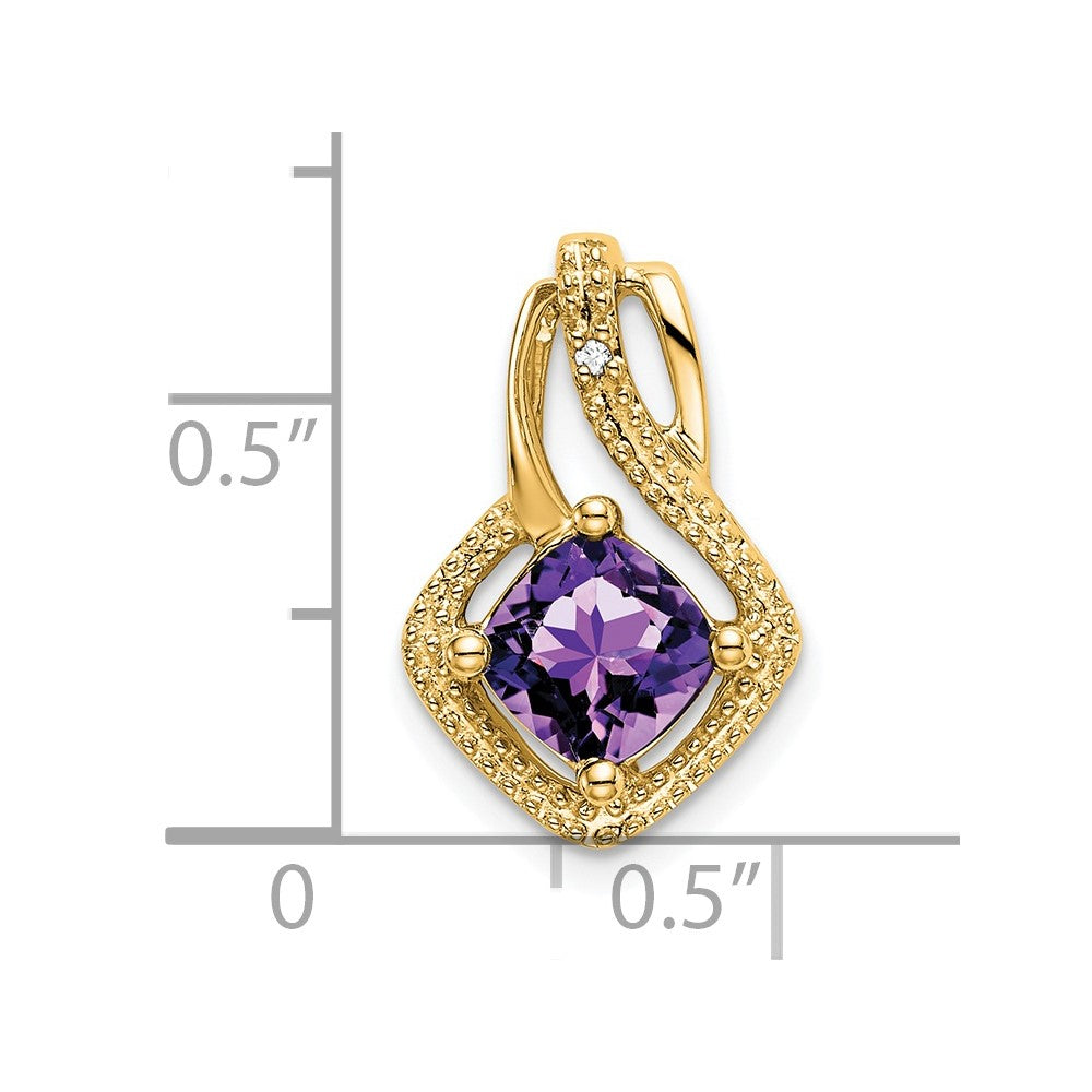 14k Amethyst and Diamond Pendant (2 grams)