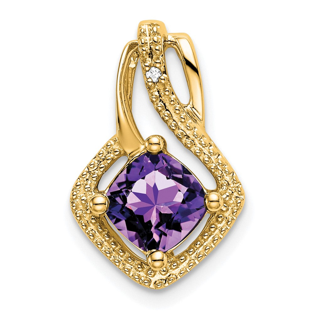 14k Amethyst and Diamond Pendant (2 grams)