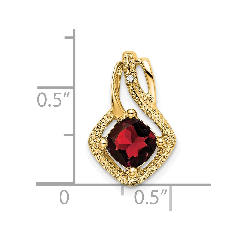 14k Garnet and Diamond Pendant (2 grams)