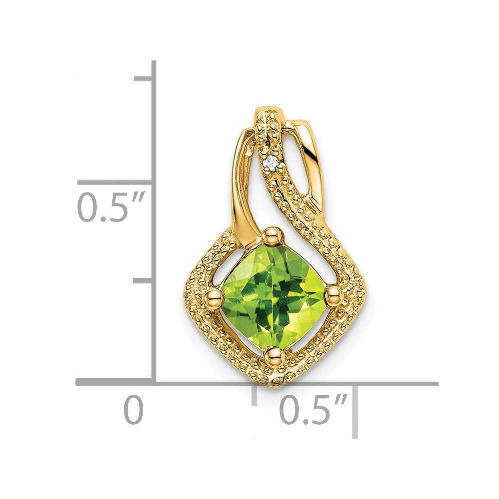 14k Peridot and Diamond Pendant (2 grams)
