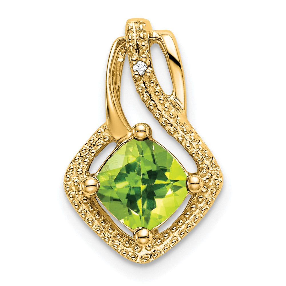 14k Peridot and Diamond Pendant (2 grams)