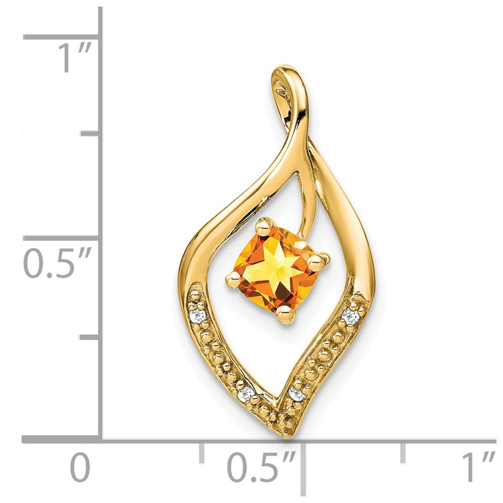14k Citrine and Diamond Pendant (1.55 grams)