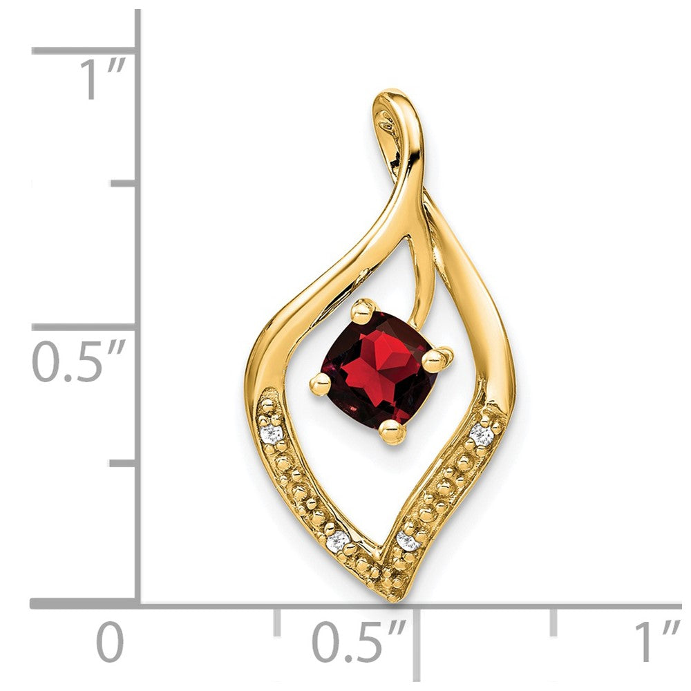 14k Garnet and Diamond Pendant (1.55 grams)
