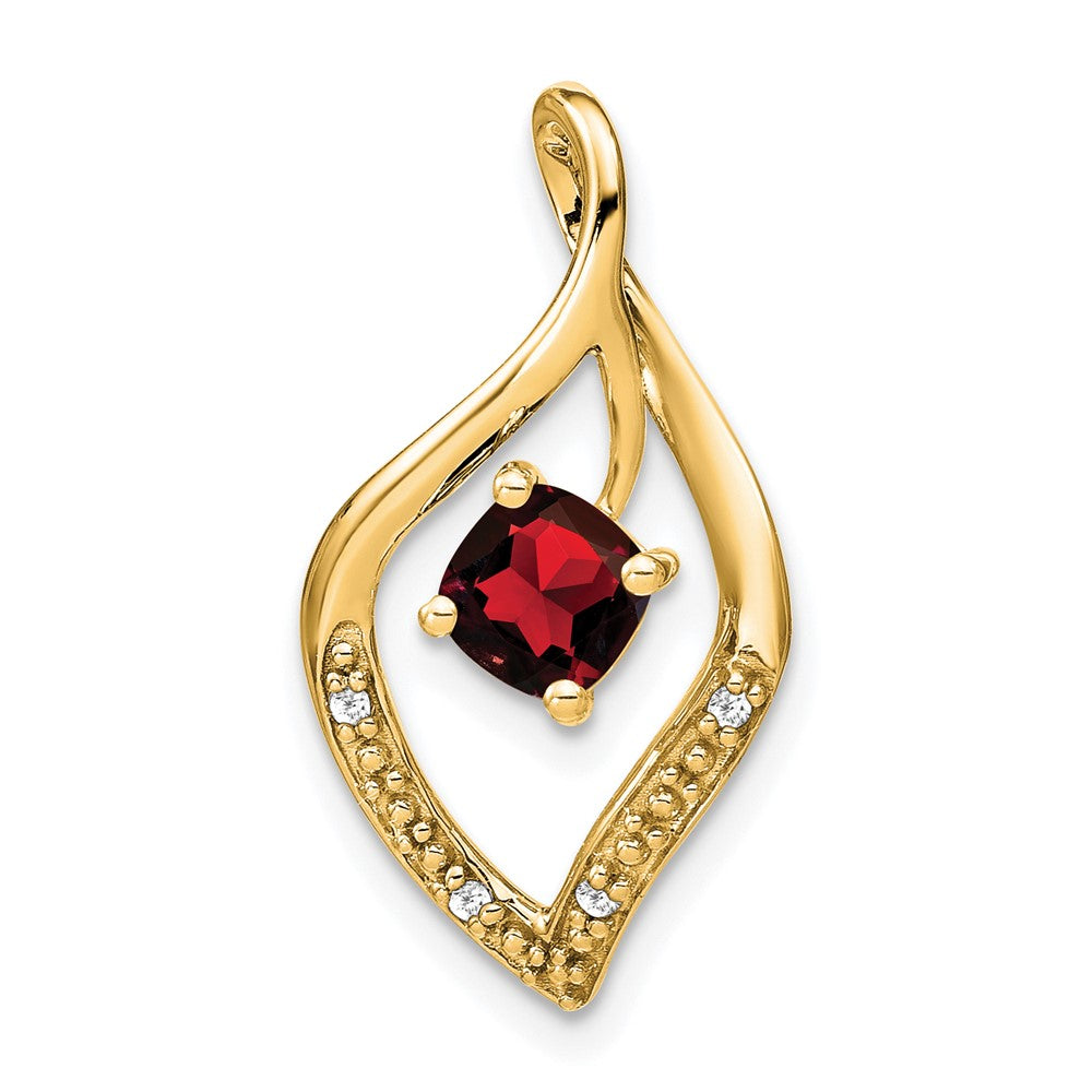 14k Garnet and Diamond Pendant (1.55 grams)