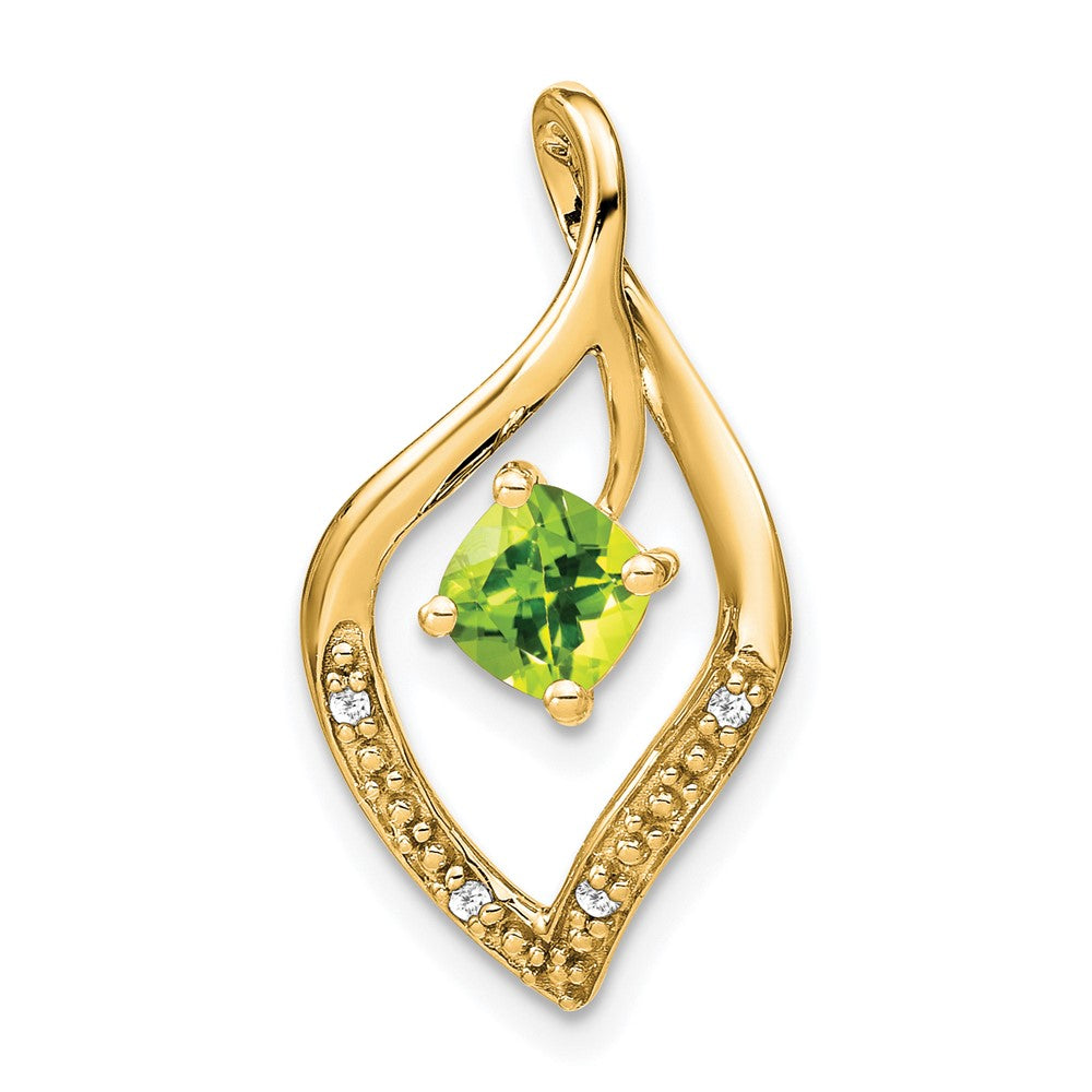 14k Peridot and Diamond Pendant (1.55 grams)
