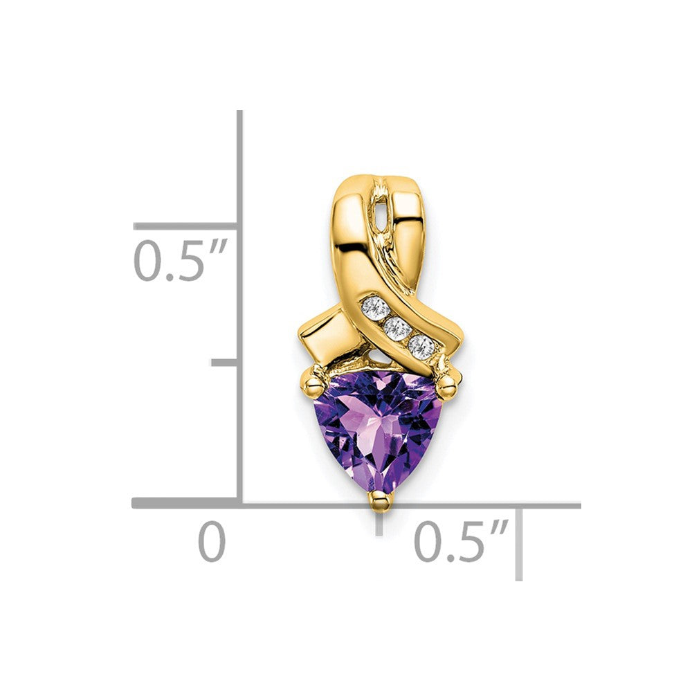 14k Trillion Amethyst and Diamond Pendant (1.45 grams)