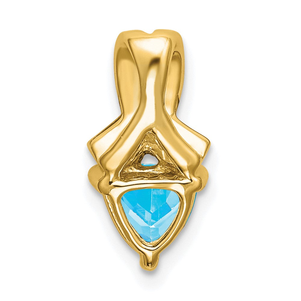 14k Trillion Blue Topaz and Diamond Pendant (1.45 grams)