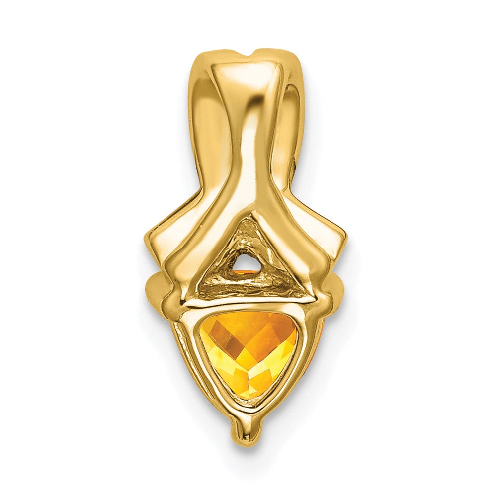 14k Trillion Citrine and Diamond Pendant (1.45 grams)