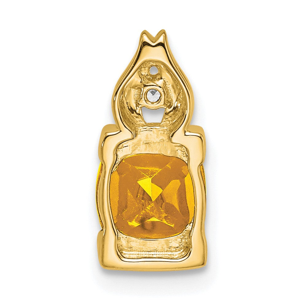 14k Citrine and Diamond Pendant (0.95 grams)