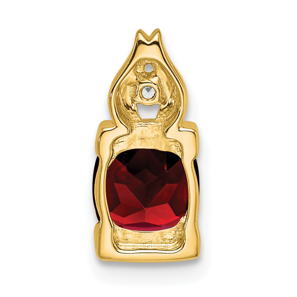 14k Garnet and Diamond Pendant (0.95 grams)