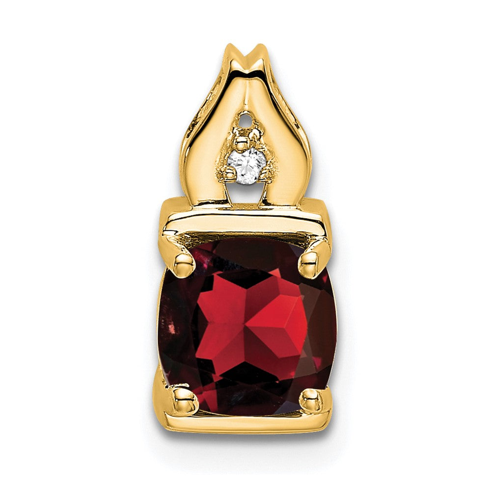 14k Garnet and Diamond Pendant (0.95 grams)